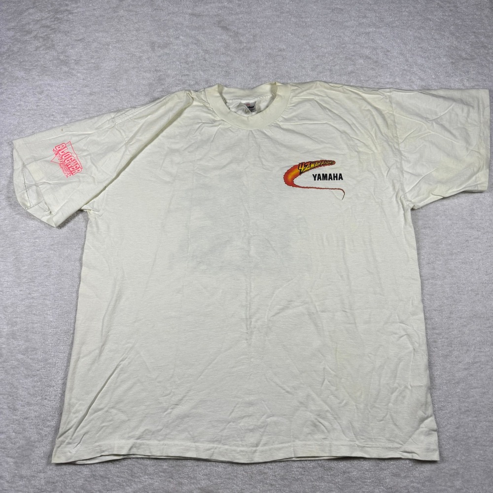 Vintage Yamaha YZ Warriors Murina T-Shirt Mens XXL Cream Motocross Racing USA